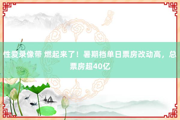 性爱录像带 燃起来了！暑期档单日票房改动高，总票房超40亿