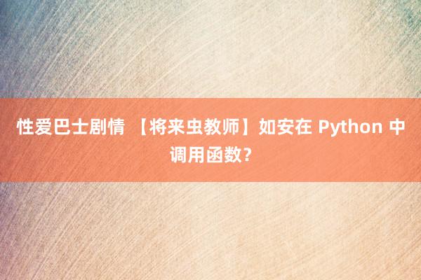 性爱巴士剧情 【将来虫教师】如安在 Python 中调用函数？