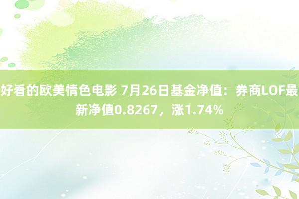 好看的欧美情色电影 7月26日基金净值：券商LOF最新净值0.8267，涨1.74%