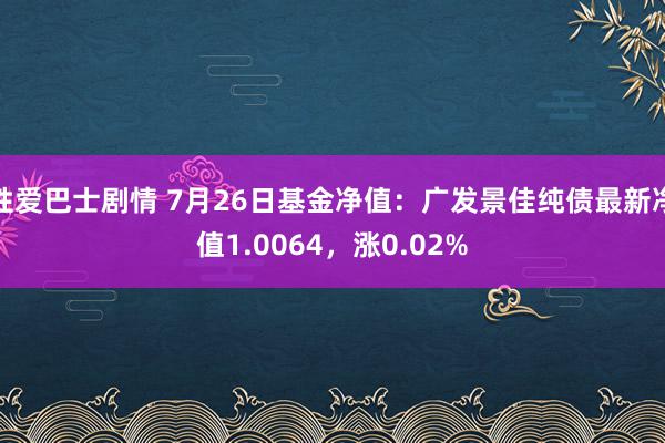 性爱巴士剧情 7月26日基金净值：广发景佳纯债最新净值1.0064，涨0.02%