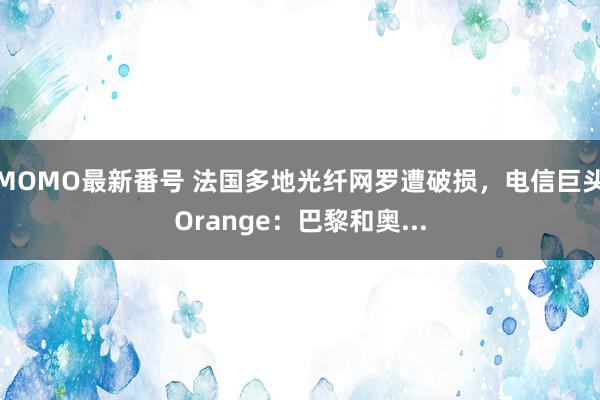 MOMO最新番号 法国多地光纤网罗遭破损，电信巨头Orange：巴黎和奥...