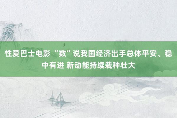 性爱巴士电影 “数”说我国经济出手总体平安、稳中有进 新动能持续栽种壮大