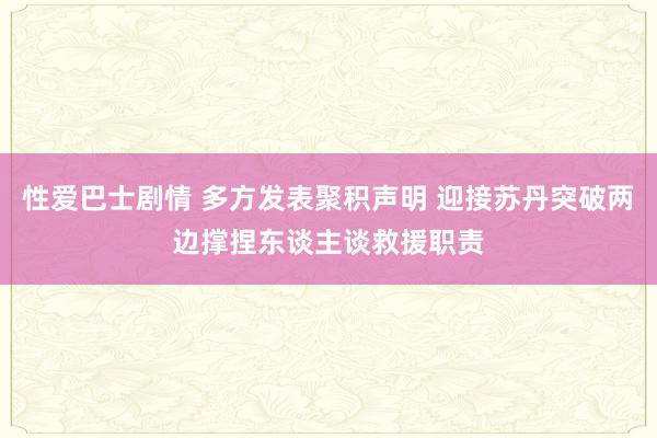 性爱巴士剧情 多方发表聚积声明 迎接苏丹突破两边撑捏东谈主谈救援职责