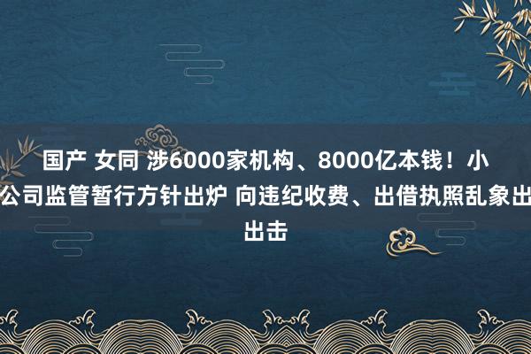 国产 女同 涉6000家机构、8000亿本钱！小贷公司监管暂行方针出炉 向违纪收费、出借执照乱象出击