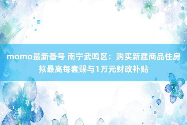 momo最新番号 南宁武鸣区：购买新建商品住房拟最高每套赐与1万元财政补贴